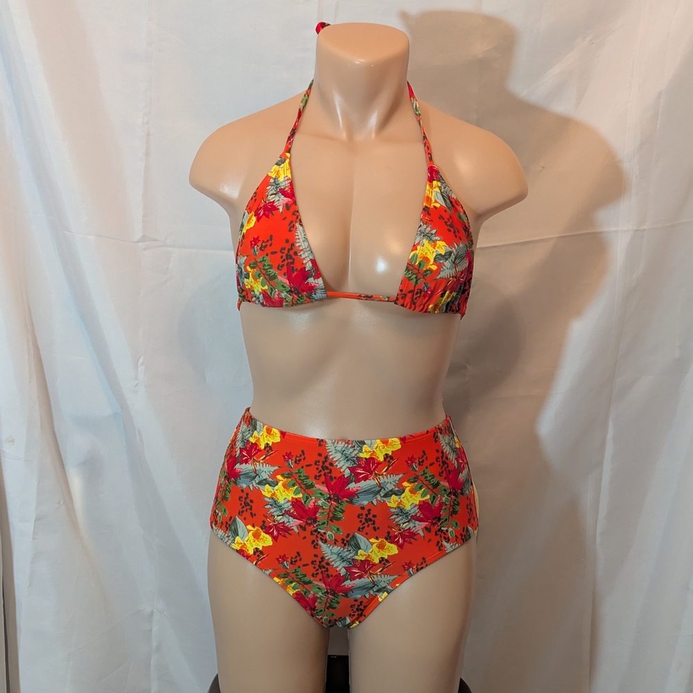 Floral Red Bikini Set